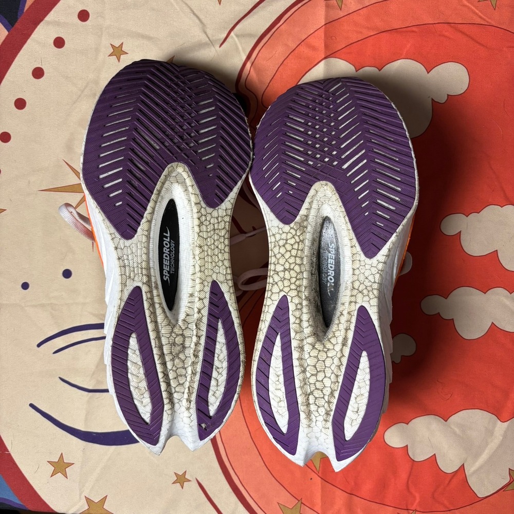 Saucony Endorphin Pro 4 Womens 10 Running Shoes White Purple Orange Outdoor Walk - Picture 5 of 12